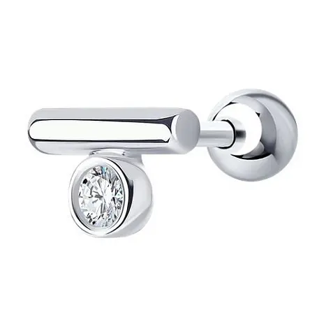 Серьги одиночные из серебра