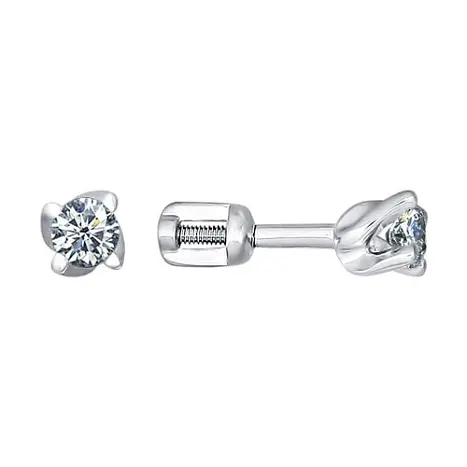 Серьги пуссеты из серебра