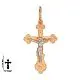 Подвеска крест из комбинированного золота