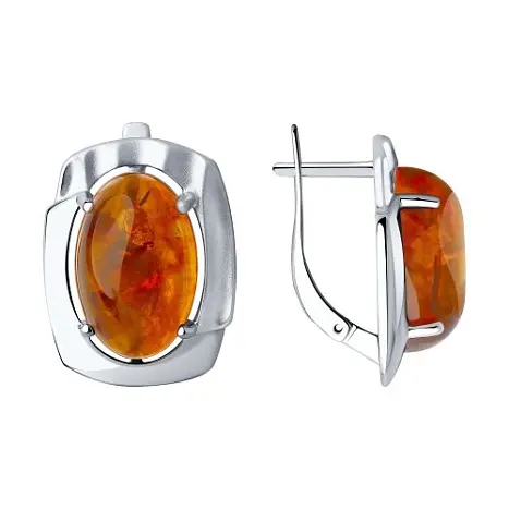 Серьги с английским замком из серебра