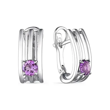 Серьги с английским замком из серебра