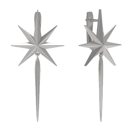 Серьги подвесные из серебра