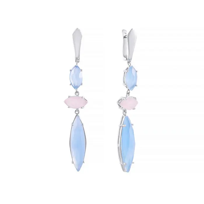 Серьги подвесные из серебра