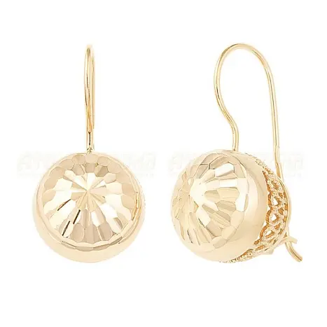 Серьги петельки из красного золота
