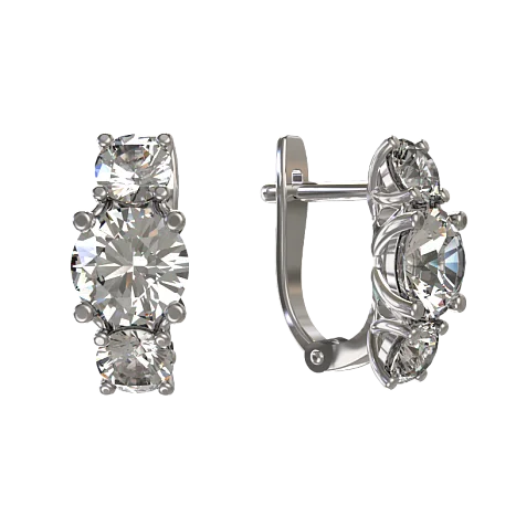 Серьги с английским замком из серебра