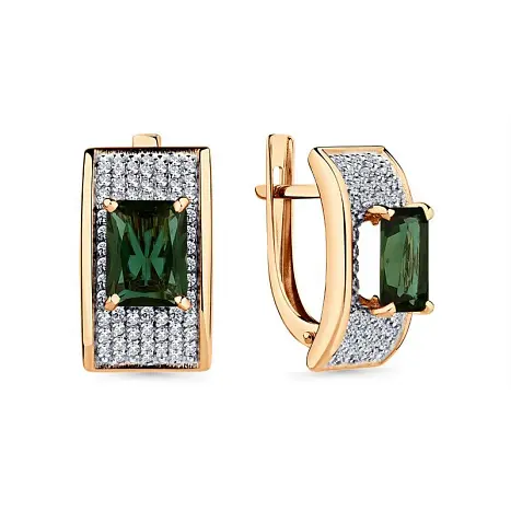 Серьги с английским замком из красного золота