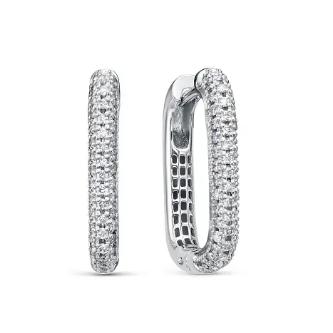Серьги конго из белого золота