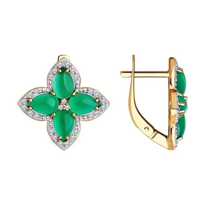 Серьги с английским замком из красного золота