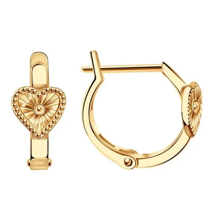 Серьги детские из красного золота