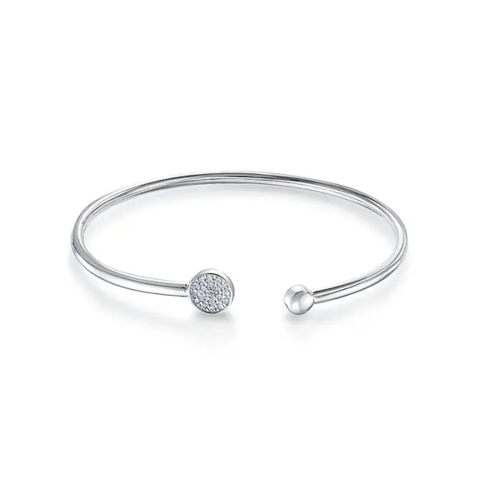 Браслет жесткий из белого золота