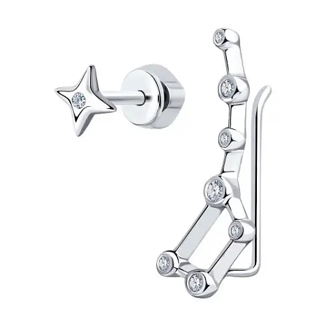 Серьги зажимы из серебра