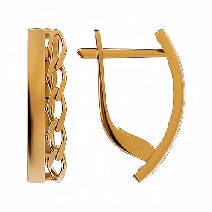 Серьги с английским замком из красного золота