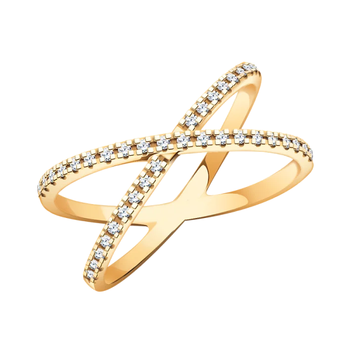 Кольцо декоративное из красного золота