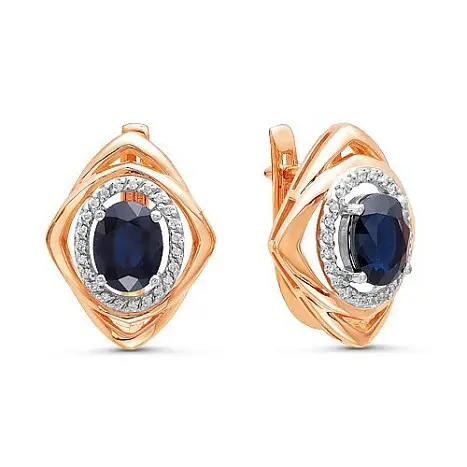 Серьги с английским замком из красного золота