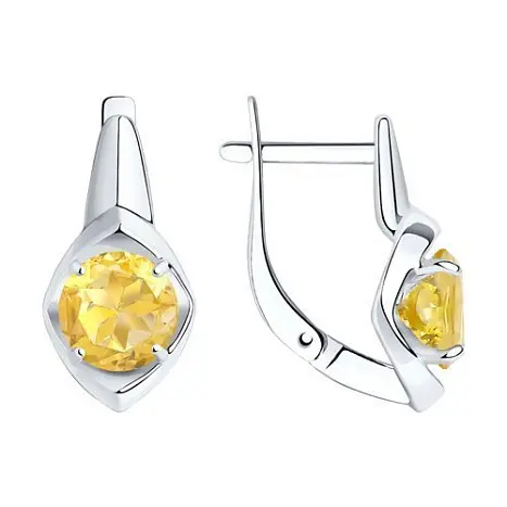 Серьги с английским замком из серебра