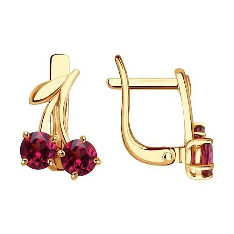 Серьги детские из красного золота