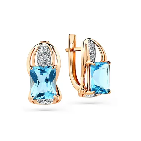 Серьги с английским замком из красного золота