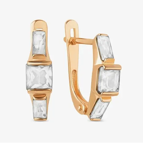 Серьги с английским замком из красного золота