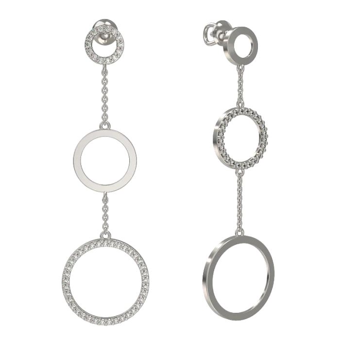 Серьги подвесные из серебра