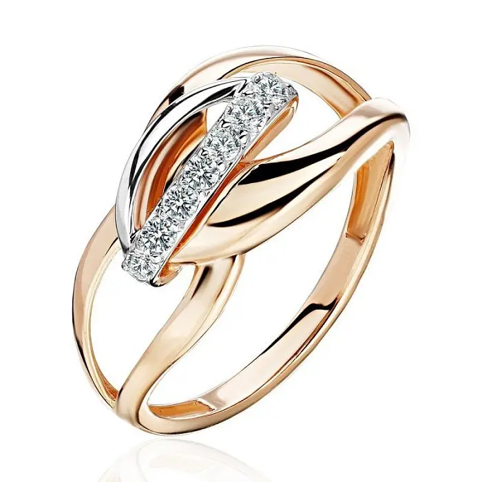 Кольцо декоративное из комбинированного золота