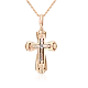 Подвеска крест из комбинированного золота