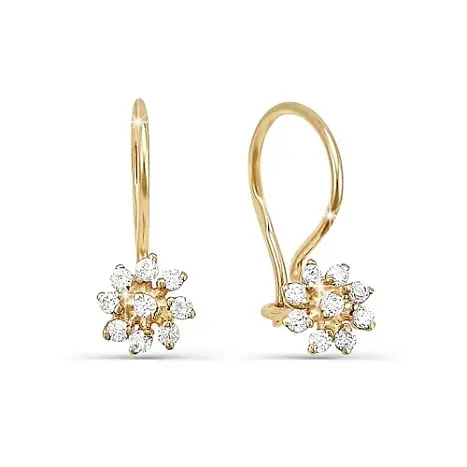 Серьги детские из красного золота