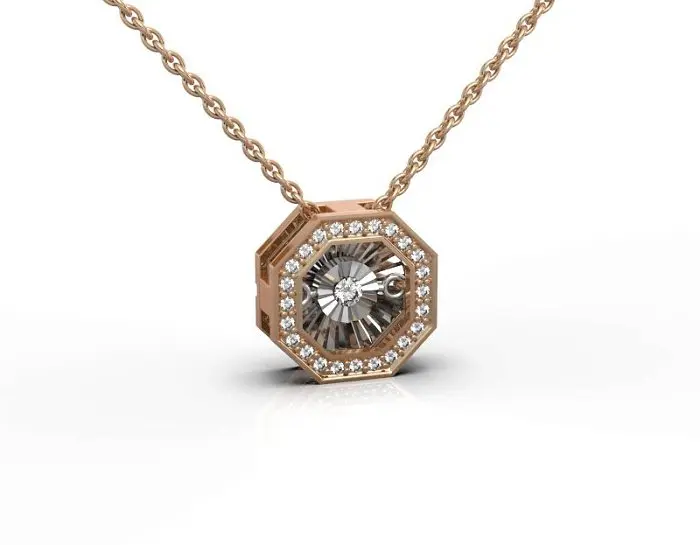 Подвеска бегунок из комбинированного золота