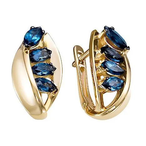 Серьги с английским замком из красного золота