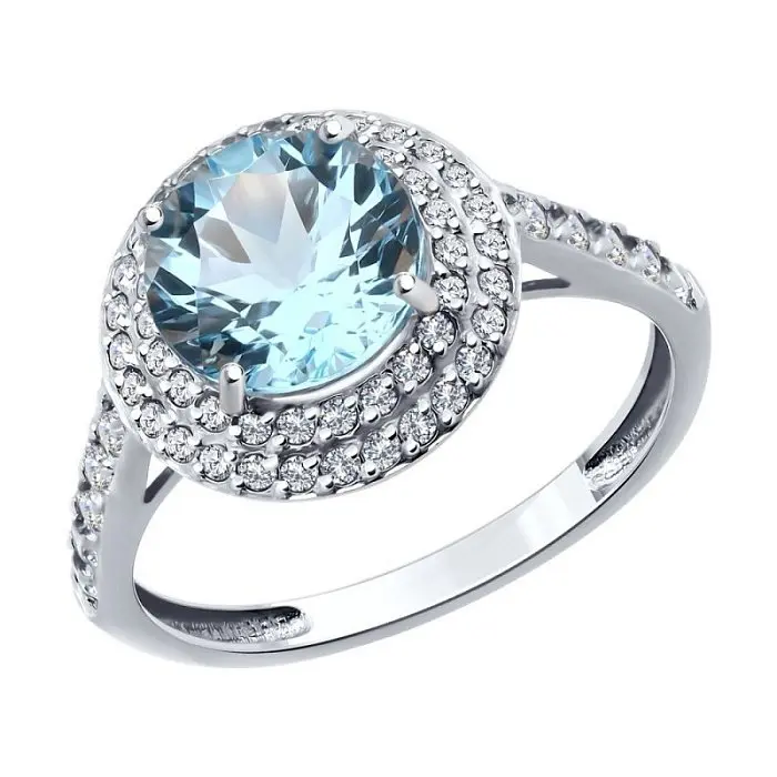 Кольцо декоративное из белого золота