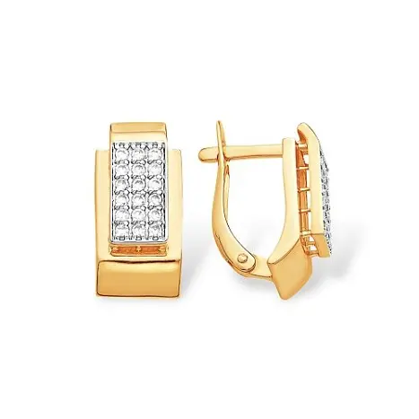 Серьги с английским замком из красного золота