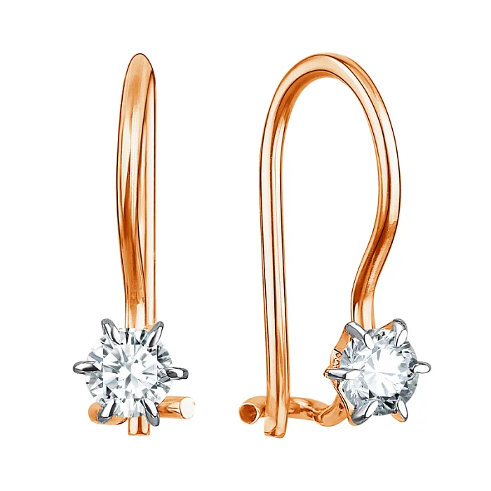 Серьги детские из красного золота