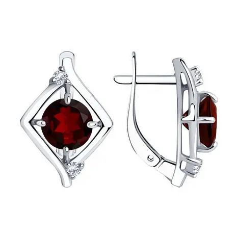 Серьги с английским замком из серебра