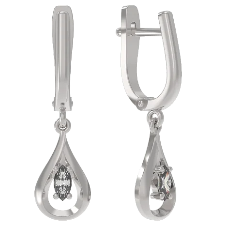 Серьги подвесные из серебра