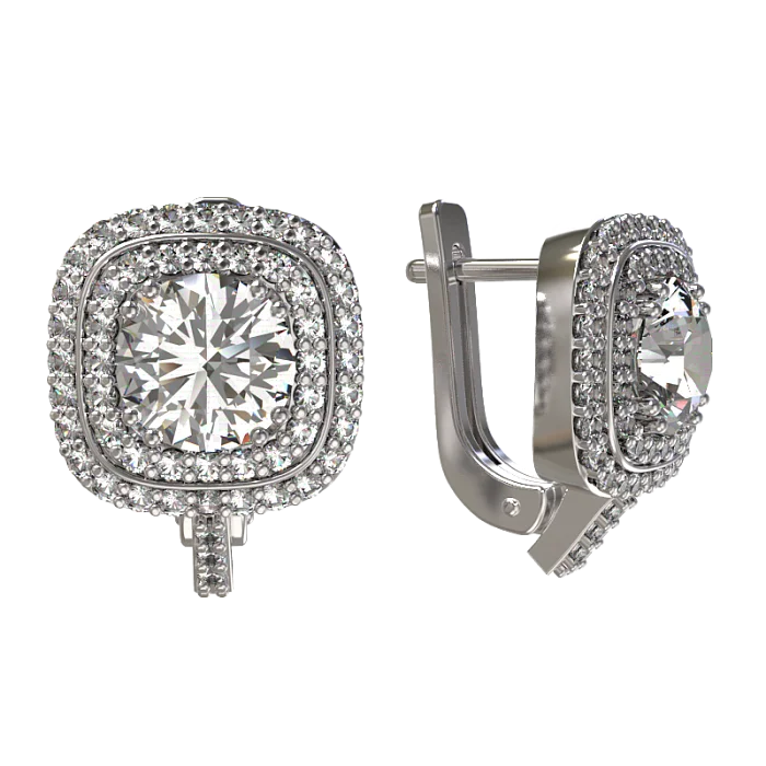 Серьги с английским замком из серебра