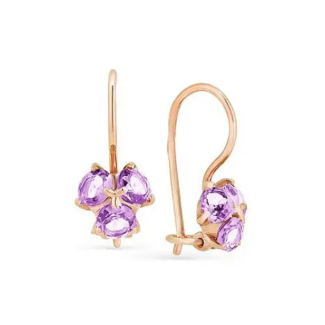 Серьги детские из красного золота