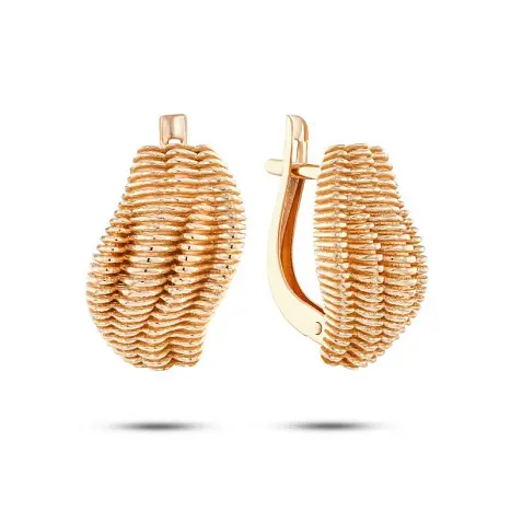 Серьги с английским замком из красного золота
