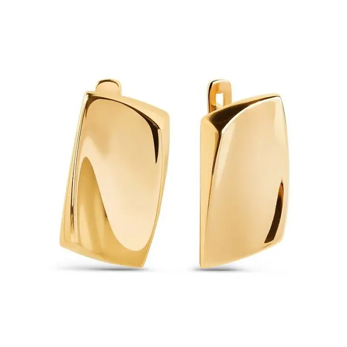 Серьги с английским замком из красного золота