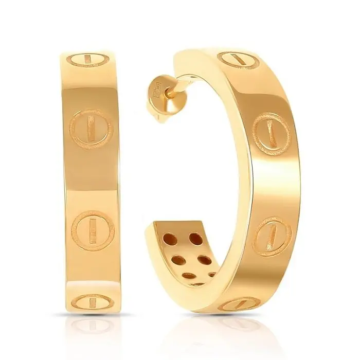 Серьги пуссеты из красного золота