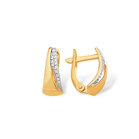 Серьги с английским замком из красного золота