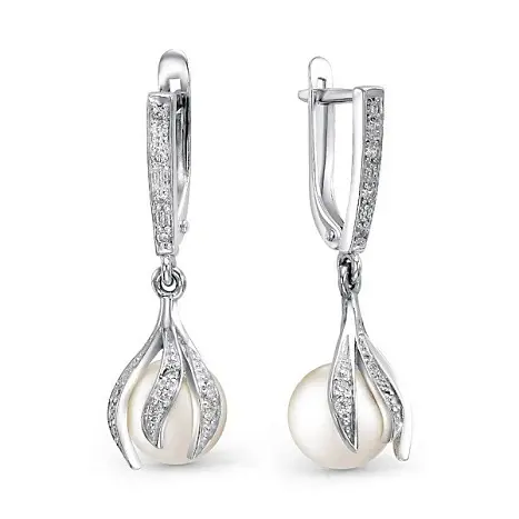 Серьги подвесные из серебра