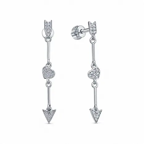 Серьги подвесные из серебра