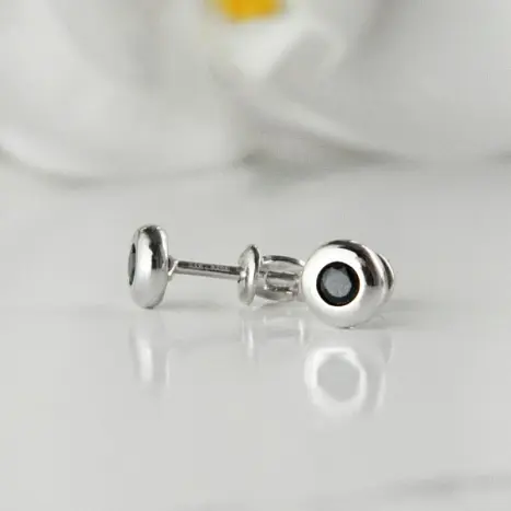 Серьги пуссеты из серебра