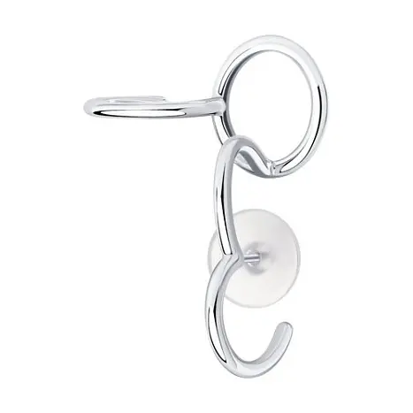 Серьги одиночные из серебра