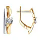 Серьги с английским замком из комбинированного золота