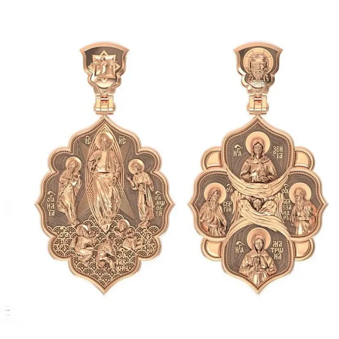 Подвеска икона из красного золота