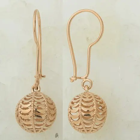 Серьги петельки из красного золота