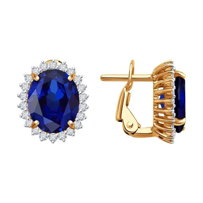 Серьги с английским замком из красного золота