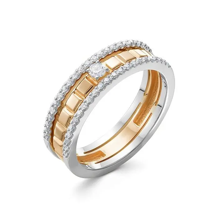 Кольцо декоративное из комбинированного золота