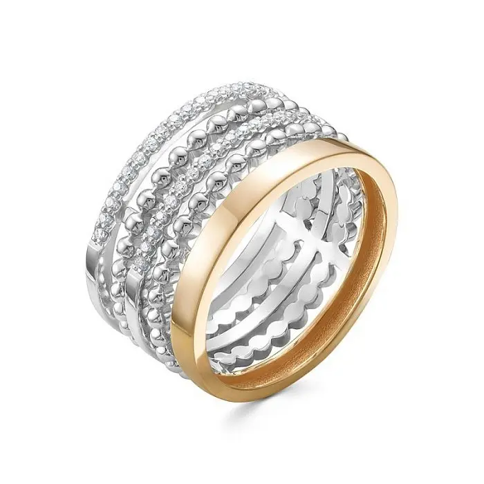 Кольцо декоративное из комбинированного золота