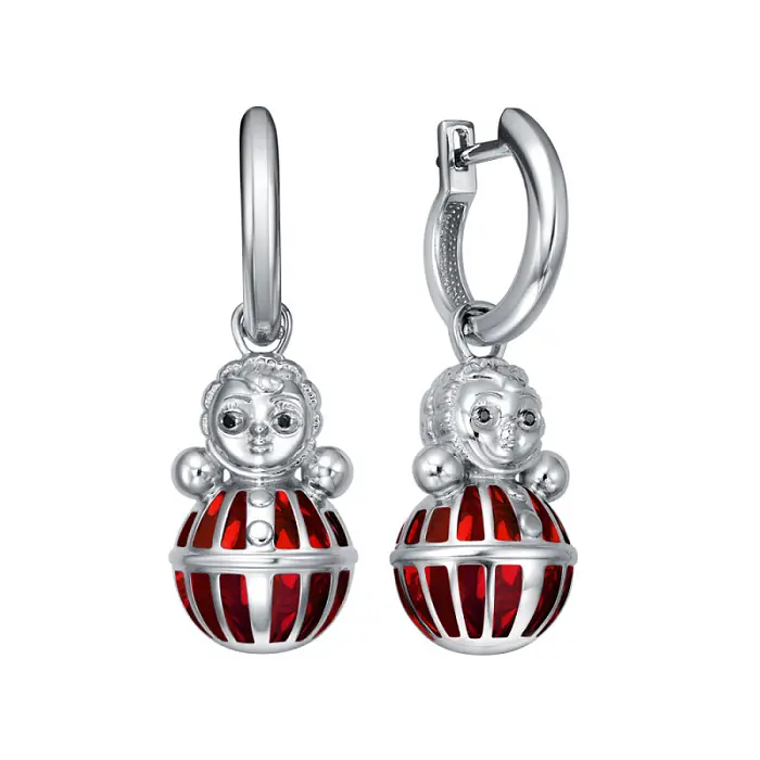 Серьги подвесные из серебра